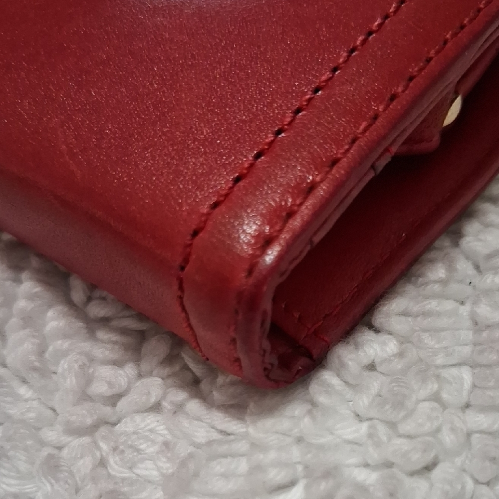 L.A.M.B. Matching Red and Beige Logo-Accent Leather Bag & Wallet - Picture 10 of 16